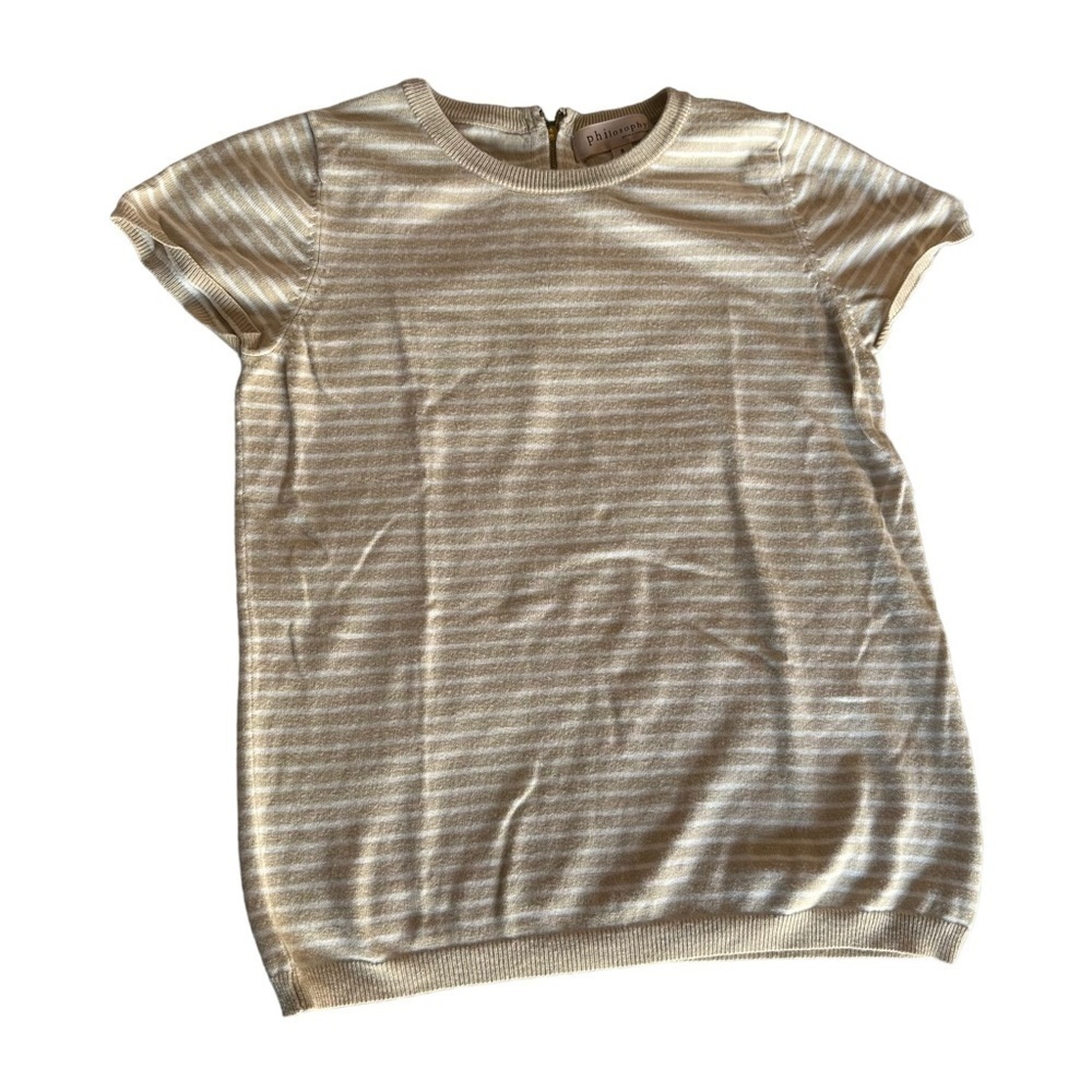 Philosophy women's size small striped knit blouse with zipper